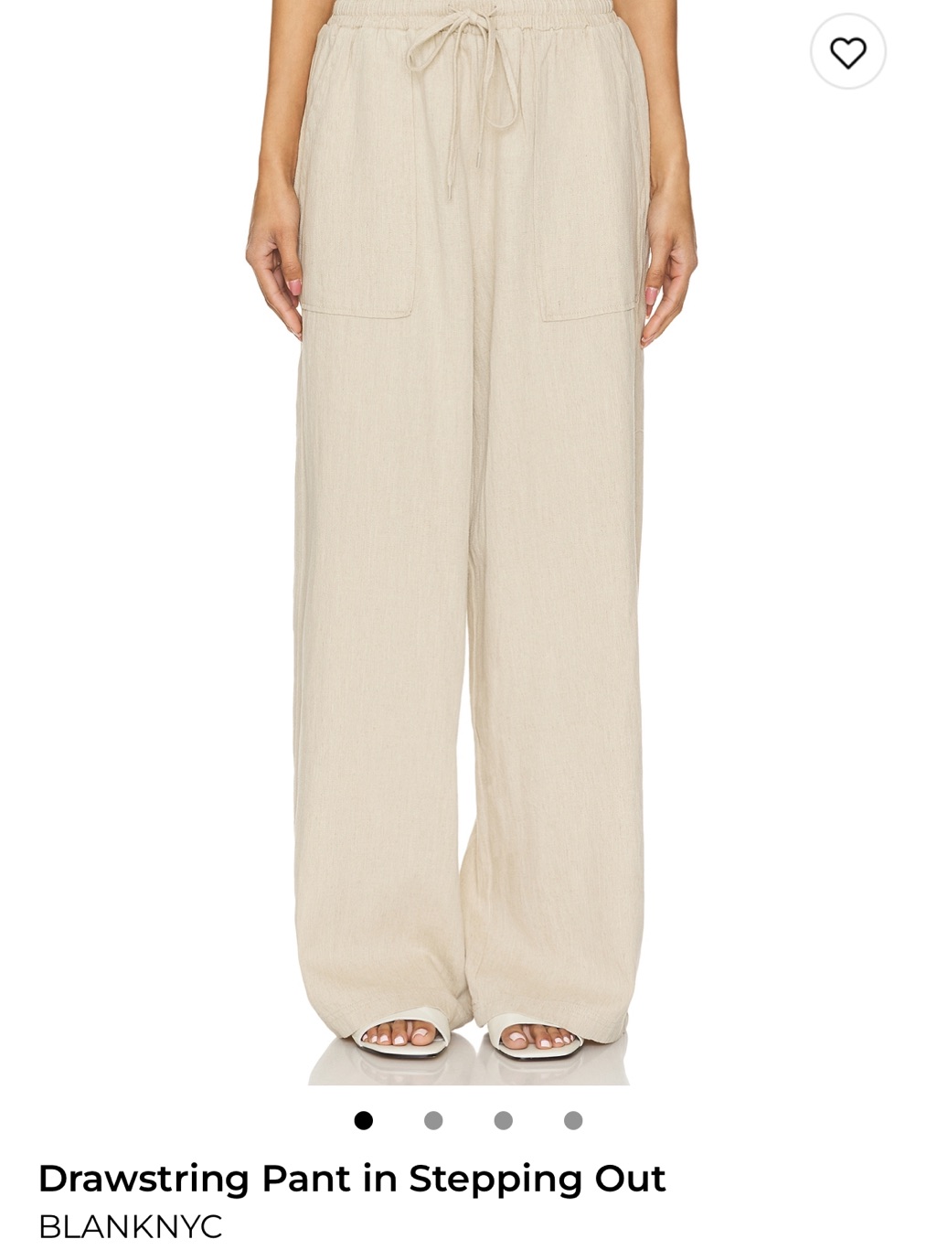 Blank Nyc Stepping Out Drawstring Wide-Leg Pants Neutral Beige